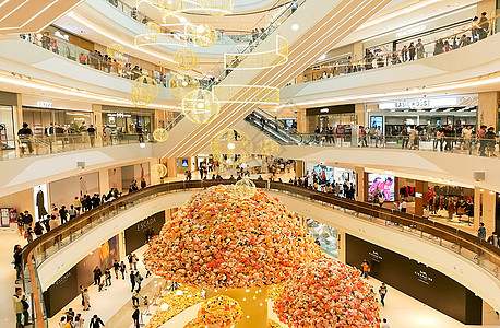 上海购物中心上海万象城中庭商场室内空间背景