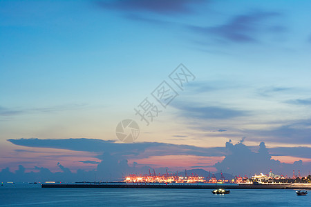 港口夕阳西下图片