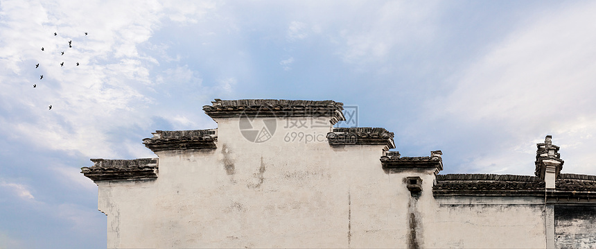江南传统民居建筑墙体-马头墙图片