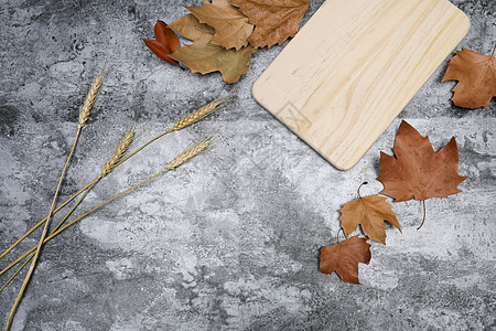 秋日的木头桌板背景图片