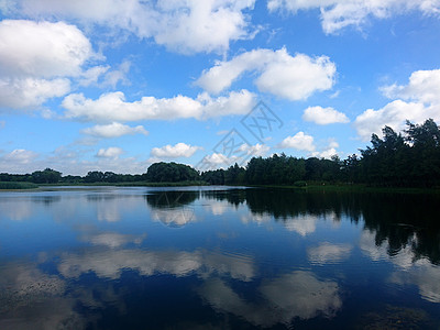 苏州蓝天虎丘湿地公园之蓝天白云背景