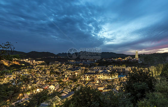 古北水镇夜景图片