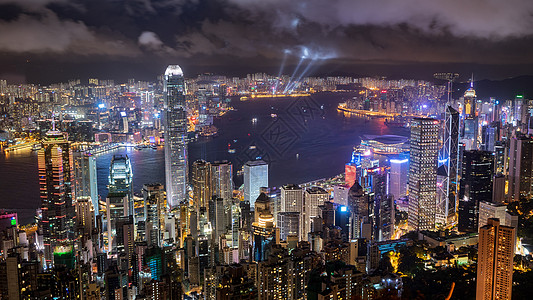 香港夜景维多利亚走秀高清图片