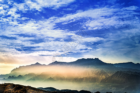 古风云素材山谷 云海背景