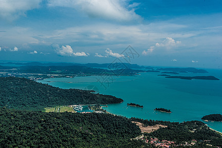 海边景色马来西亚兰卡威旅游城市全景背景