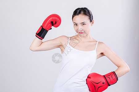 锻炼女居家女人拳击运动背景
