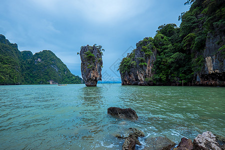 泰国海泰国普吉詹姆斯邦德岛背景