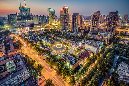 豪宅夜景武汉城市夜景武汉天地背景