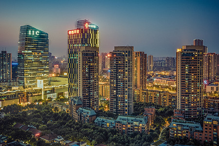 豪宅夜景武汉城市夜景武汉天地背景