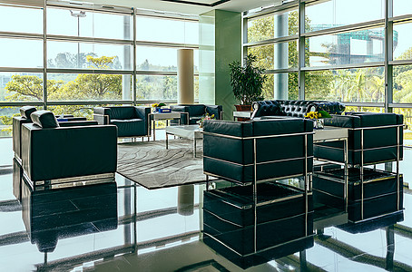 美式别墅客厅酒店合作交流中心休息区的环境背景