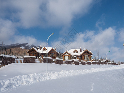 雪屋下雪小木屋背景