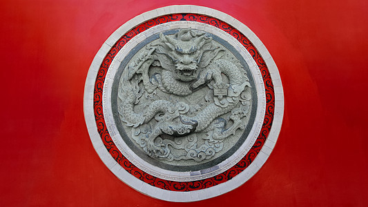 中国龙浮雕背景图片