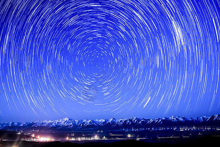 青海湖星空青海大坂山星轨背景