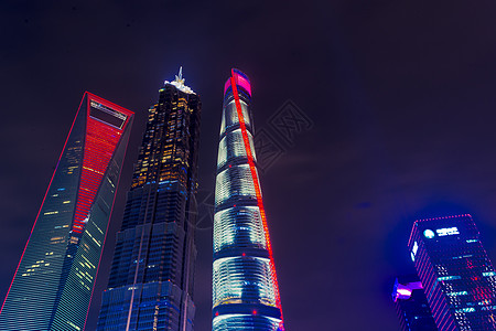 上海明珠上海陆家嘴金融中心高楼夜景背景