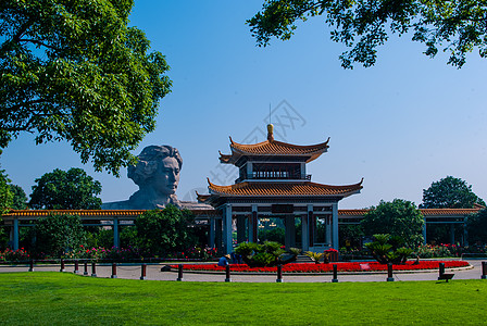 湖南长沙橘子洲头风景背景