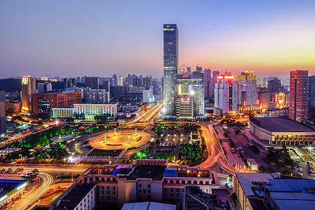 武汉城市夜景洪山广场背景