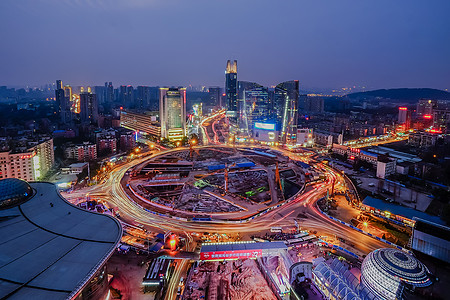 武汉城市夜景光谷广场图片
