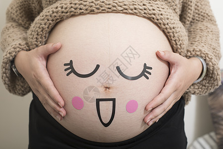 孕妇照肚子表情背景图片