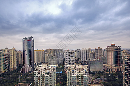 海口城市景观海口楼群背景