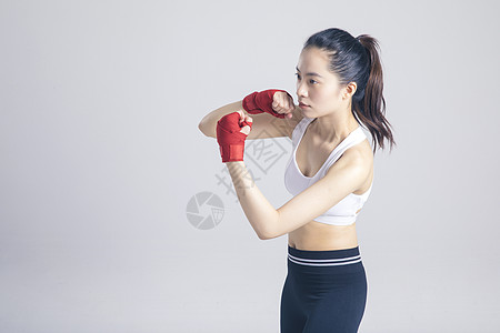 拳击动作拳击运动健身女性背景