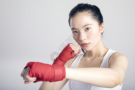 拳击运动健身女性特写图片