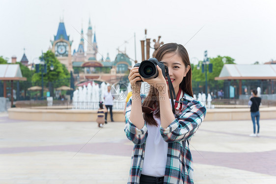 城市旅行女孩相机图片