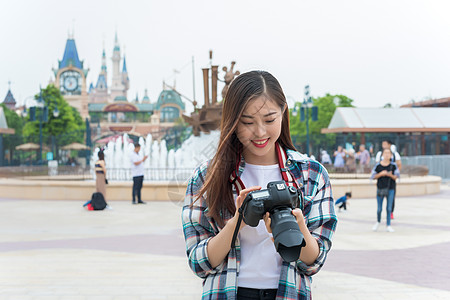 城市旅行女孩相机图片