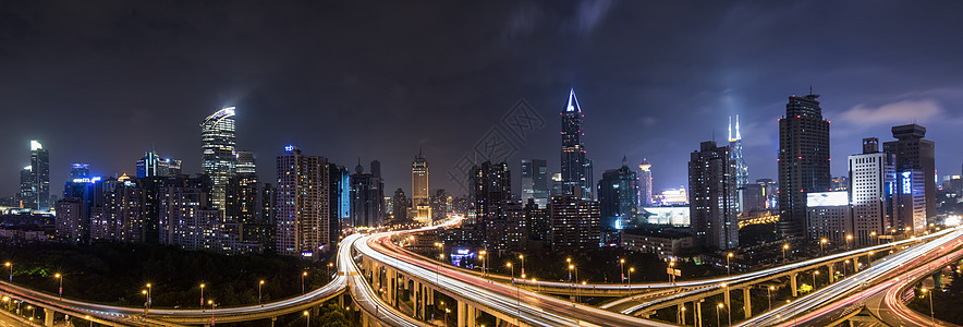 现代城市上海交通夜景高清图片素材