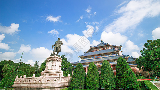 中山纪念堂伟人雕塑高清图片
