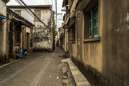中国古典建筑小巷住宅背景图片
