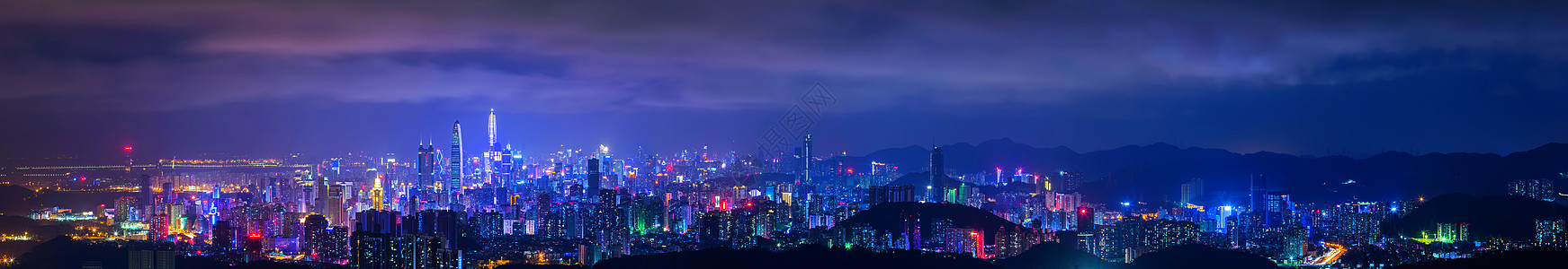 冷调深圳城市夜景背景