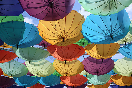 伞 颜色挂在半空中颠倒的伞背景