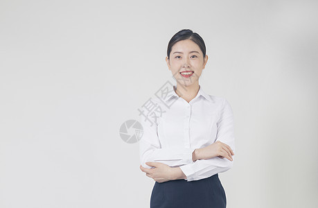 白衬衫女自信的职场女性背景