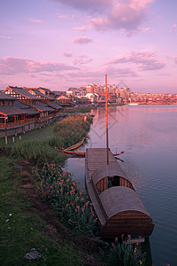 河岸风光图片