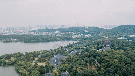 航拍西湖背景图片