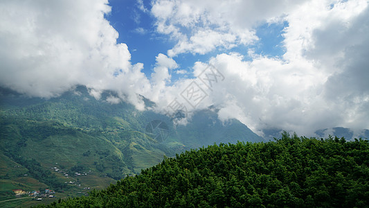 越南沙坝山地唯美自然风光高清图片