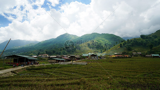 越南沙坝山地梯田图片