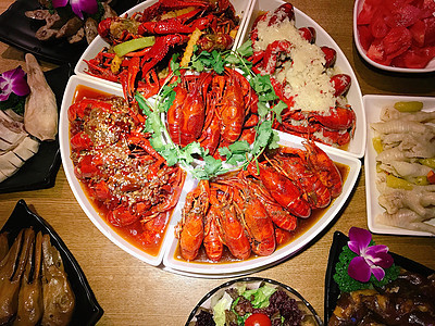 龙虾大餐背景图片