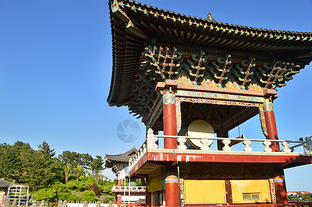 韩国济州岛钟阁韩国济州岛名胜地标药泉寺背景