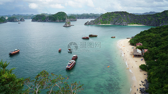 越南下龙湾航拍俯视风景图片