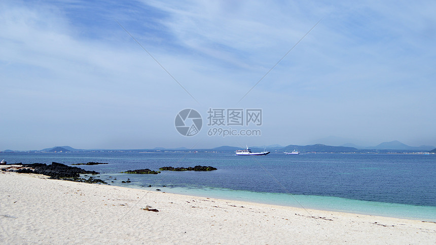 韩国济州岛牛岛海边大海唯美风景照图片