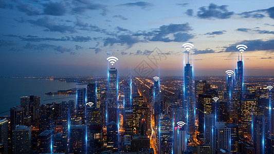 城市网络科技技术背景图片