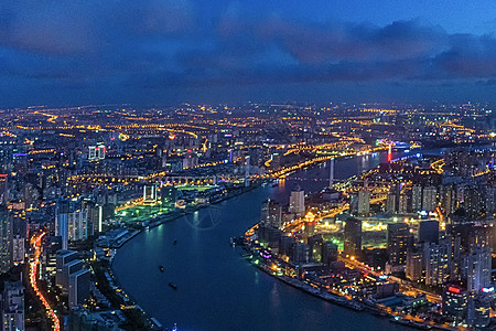 蓝紫色背景现代城市广州夜景背景