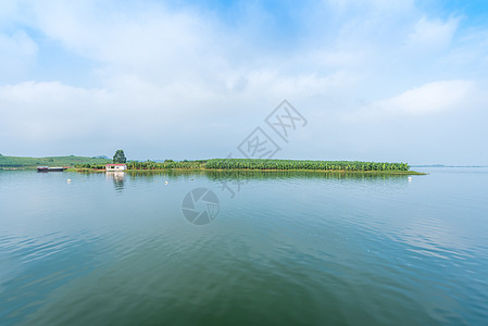 游船湿地公园广西西津湿地公园倒影如画背景