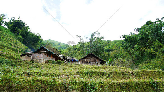 越南沙坝乡村田野图片