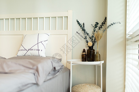 北欧宜家风卧室室内装饰简洁干净高清图片