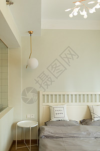 北欧宜家风卧室室内装饰简洁干净背景图片