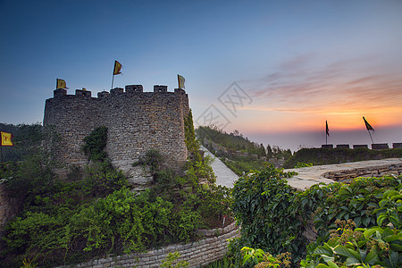 高清星空城墙城楼黎明高清下载背景