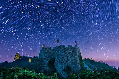 城墙城楼星空高清下载背景图片