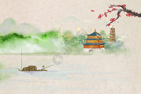 禅意水中国风底图设计图片